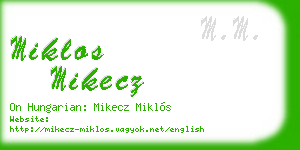 miklos mikecz business card